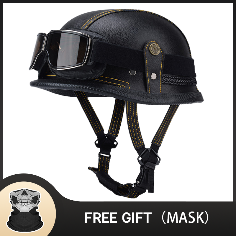 Motorcycle Gear Vintage - Alman Yarım Vintage Kask Klasik Açık