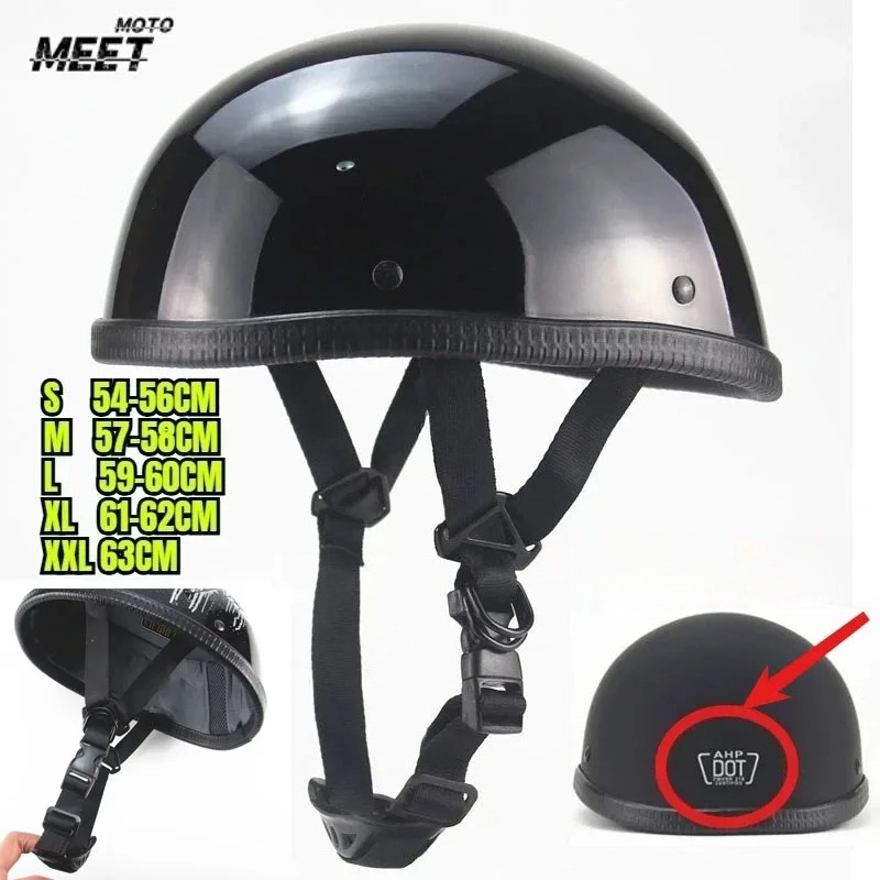 Motorcycle Gear Vintage - DOT Sertifikalı Unisex Retro Motosiklet Kaskı