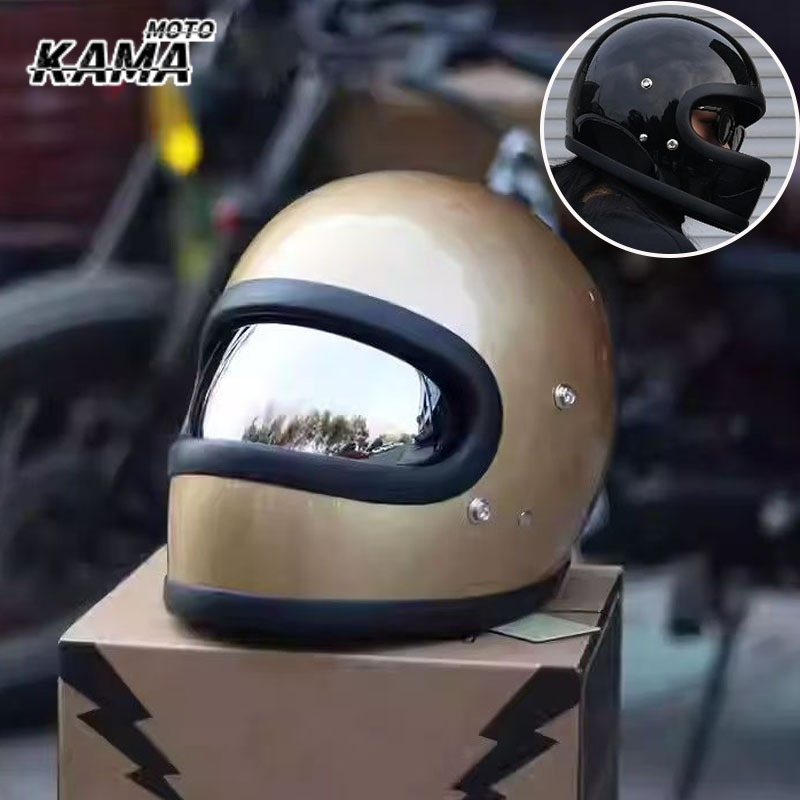 Motorcycle Gear Vintage - HOT DOT Sertifikalı Retro Motosiklet Kaskı